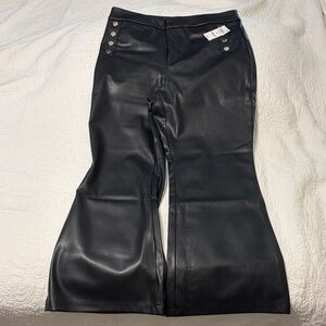 INC International Concepts Black Faux Leather Pants